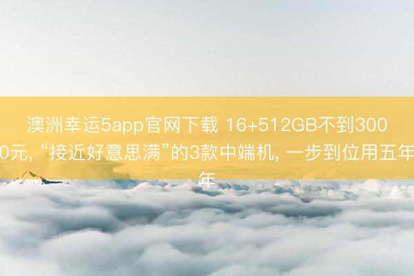 澳洲幸運(yùn)5app官網(wǎng)下載 16+512GB不到3000元， “接近好意思滿(mǎn)”的3款中端機(jī)， 一步到位用五年
